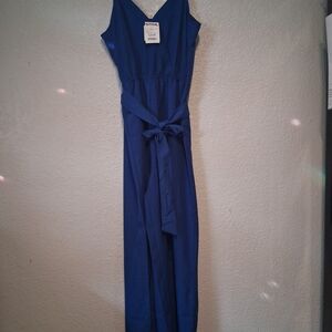 Flying Tomato Blue Wide Leg Jumpsuit